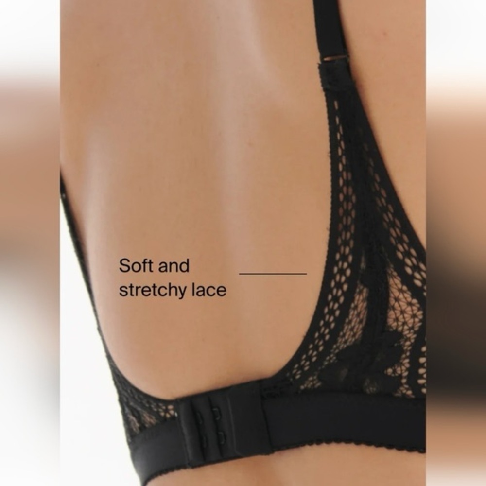 NWT KNIX Lace Deep V Bralette, Black (XXL) - Picture 5 of 11
